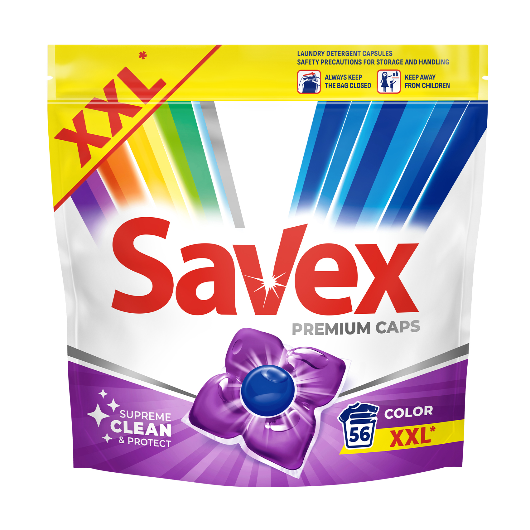 Капсули для прання Savex Premium Caps Color, 56 циклів прання, 56 шт